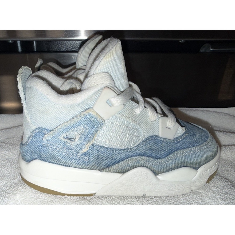 Nike Air Jordan 4 Denim Toddler Size 8C Retro TEX (TD) Sneakers
